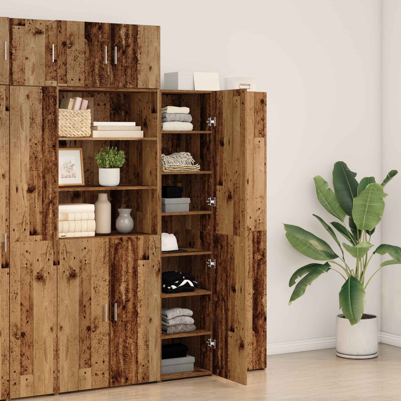 vidaXL Highboard Altholz 40 x 42,5 x 185 cm