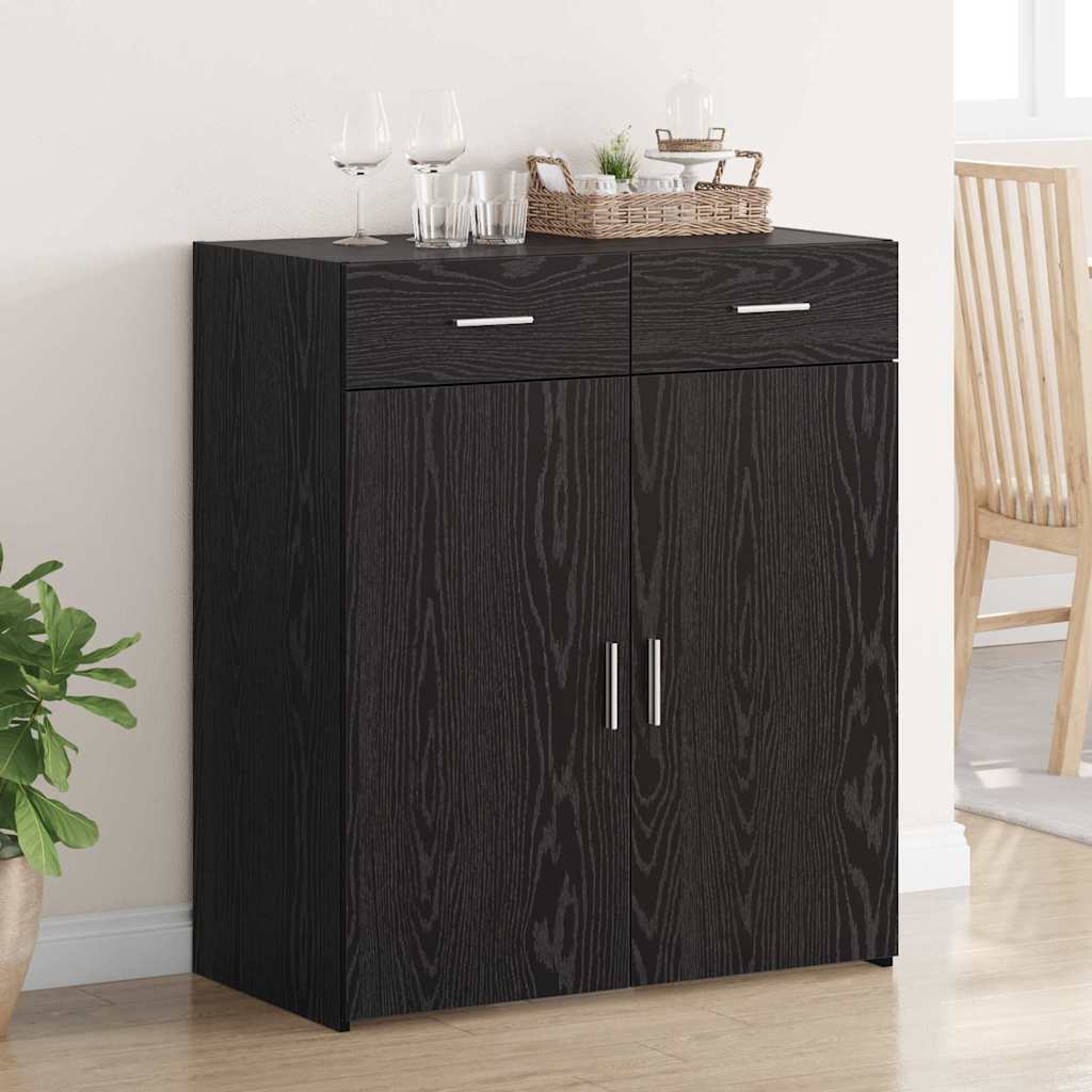 vidaXL Badschrank Schwarz Eichen-Optik 80 x 42,5 x 93,5 cm