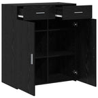 vidaXL Badschrank Schwarz Eichen-Optik 80 x 42,5 x 93,5 cm