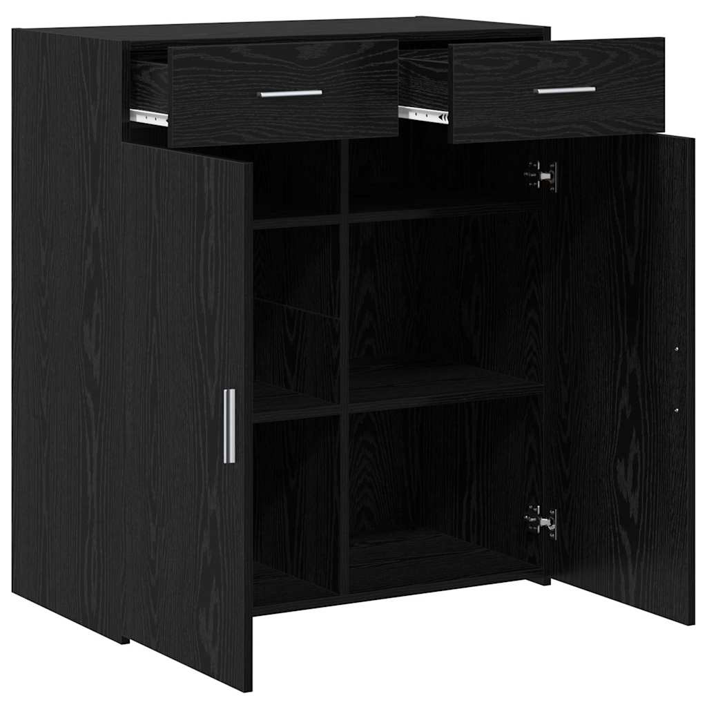 vidaXL Badschrank Schwarz Eichen-Optik 80 x 42,5 x 93,5 cm