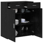 vidaXL Badschrank Schwarz Eichen-Optik 80 x 42,5 x 93,5 cm