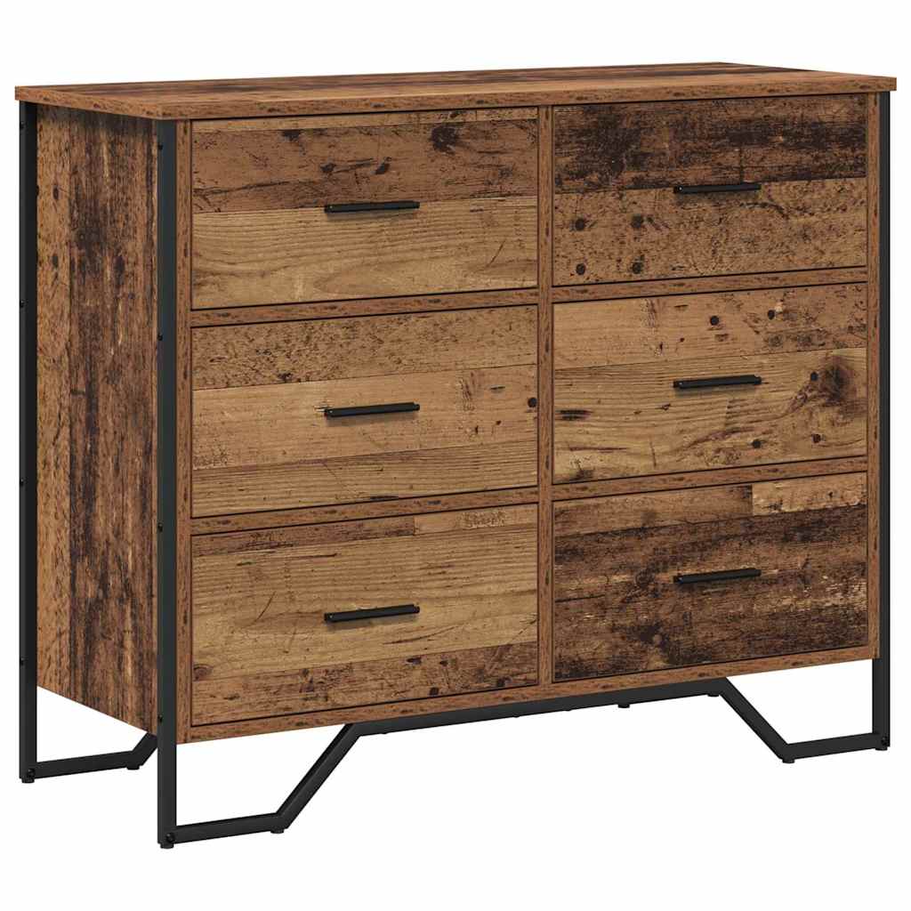 vidaXL Kommode mit Schubladen 2 pcs Altholz 91 x 35,5 x 74,5 cm