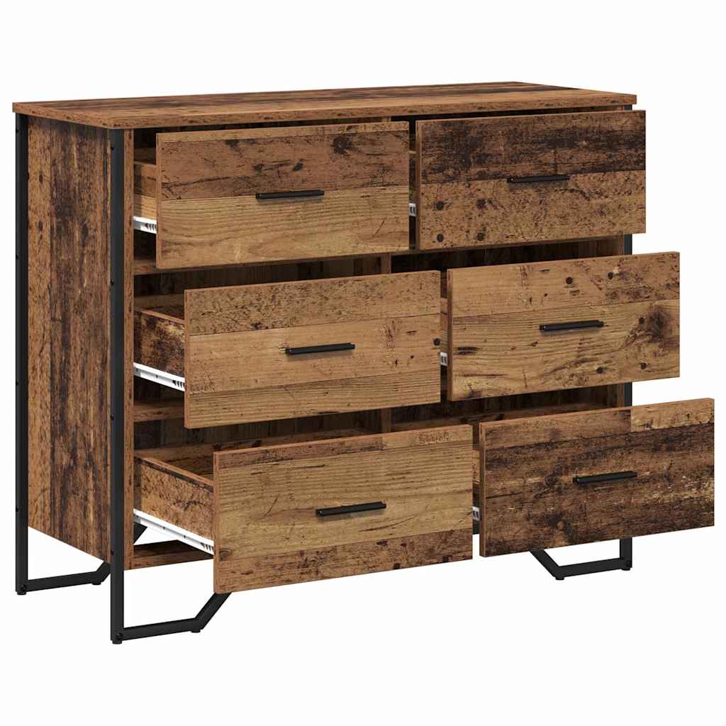 vidaXL Kommode mit Schubladen 2 pcs Altholz 91 x 35,5 x 74,5 cm