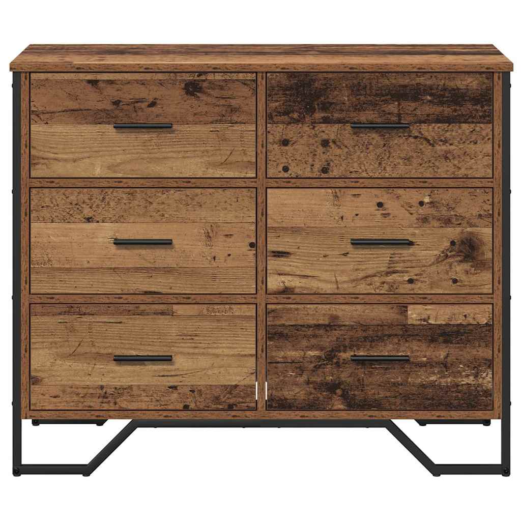 vidaXL Kommode mit Schubladen 2 pcs Altholz 91 x 35,5 x 74,5 cm
