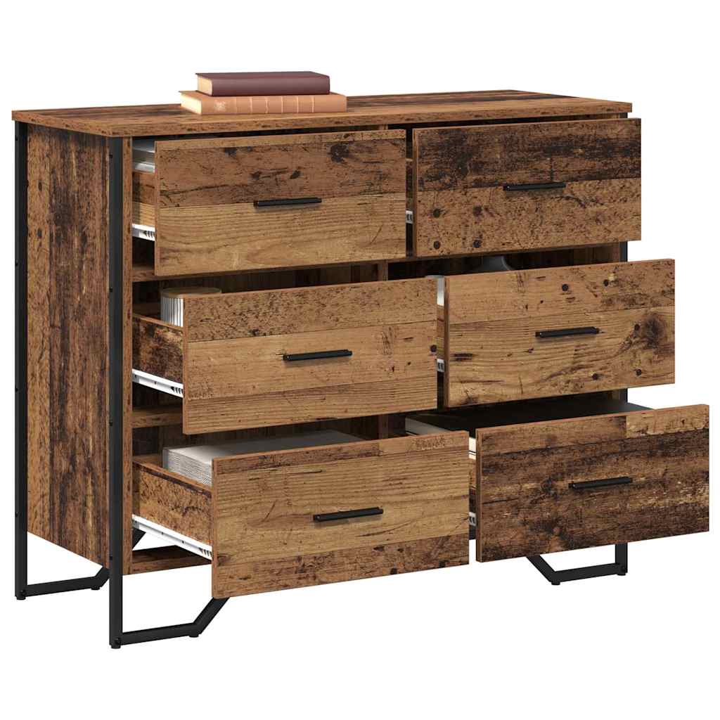 vidaXL Kommode mit Schubladen 2 pcs Altholz 91 x 35,5 x 74,5 cm
