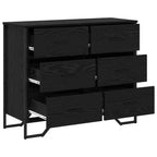 vidaXL Kommode 2 pcs Schwarz Eichen-Optik 91 x 35,5 x 74,5 cm