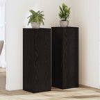 vidaXL Pflanzenständer 2 pcs Schwarz Eichen-Optik 33 x 33 x 100 cm