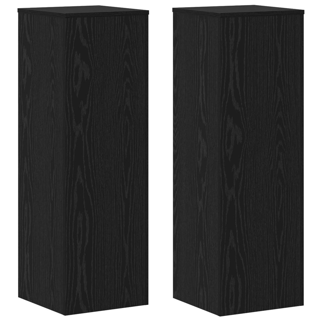 vidaXL Pflanzenständer 2 pcs Schwarz Eichen-Optik 33 x 33 x 100 cm