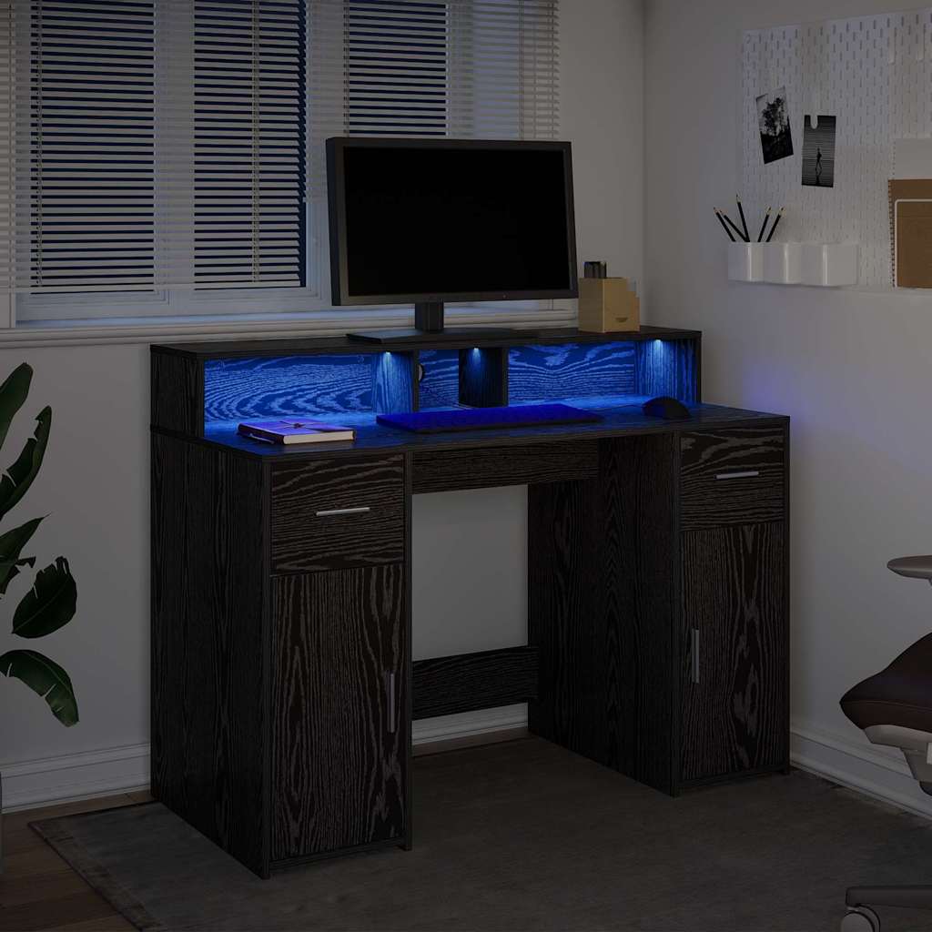 vidaXL Schreibtisch Schwarze Eiche 120 x 55 x 91 cm Holzwerkstoff