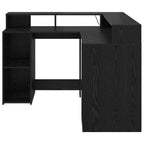 vidaXL Schreibtisch mit Regal Schwarz Eichen-Optik 130 x 130 x 91 cm