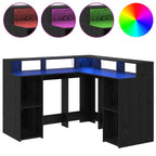 vidaXL Schreibtisch mit Regal Schwarz Eichen-Optik 130 x 130 x 91 cm