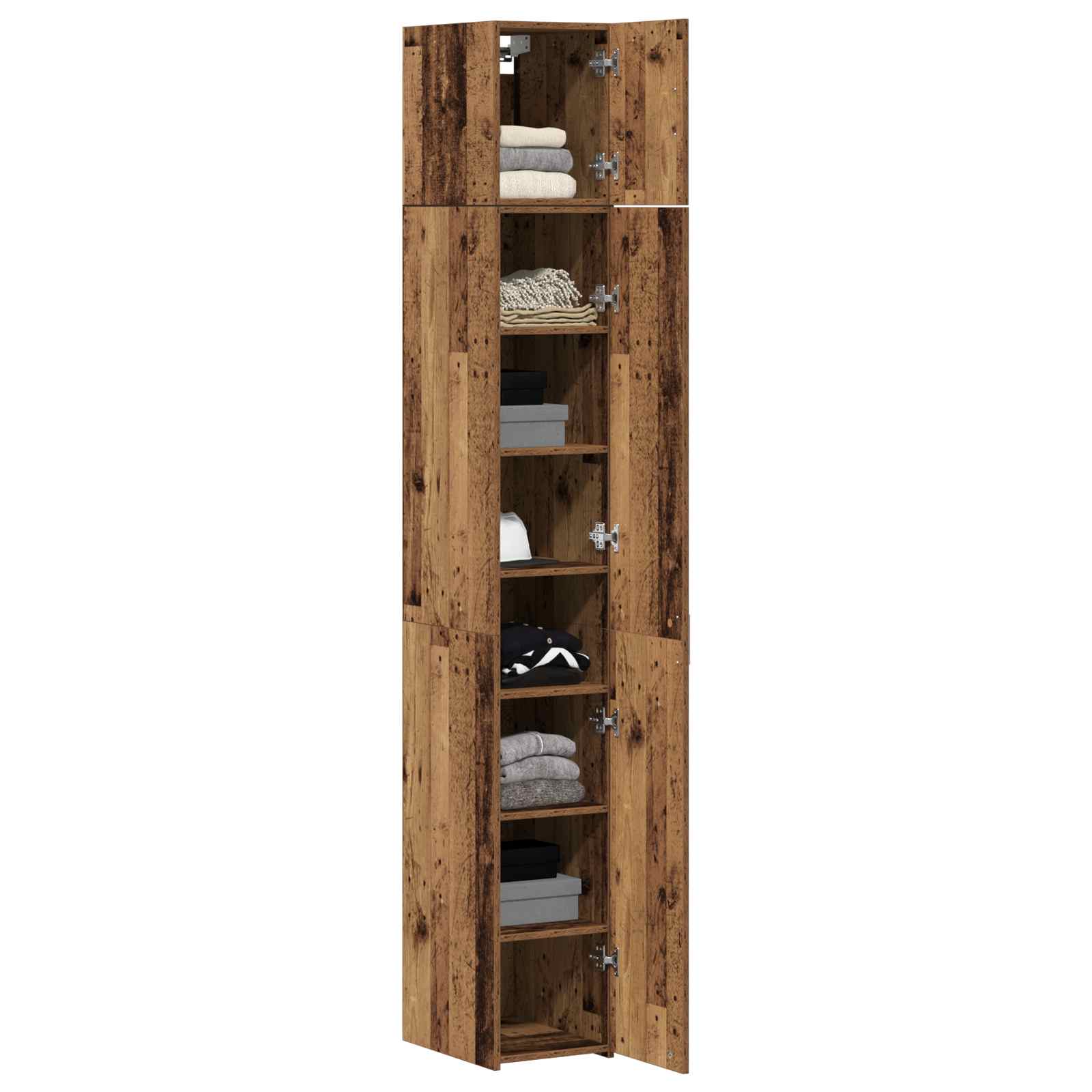 vidaXL Aufbewahrungsschrank 2 pcs Altholz 30 x 42,5 x 225 cm