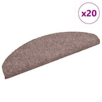 vidaXL Stufenmatten Selbstklebend 20 Stk. 65x21x4 cm Hellbraun Halbrund Groß