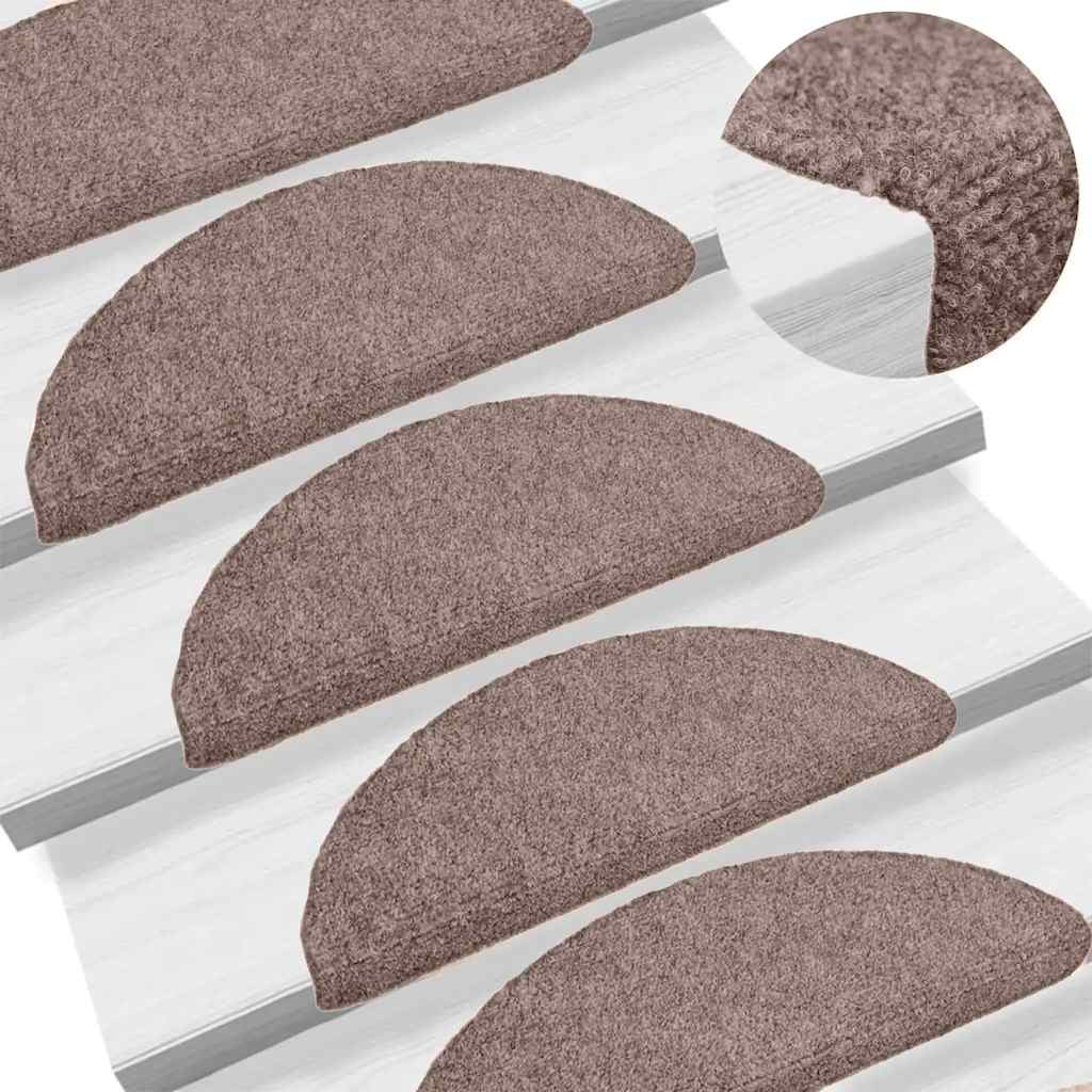 vidaXL Stufenmatten Selbstklebend 20 Stk. 65x21x4 cm Hellbraun Halbrund Groß