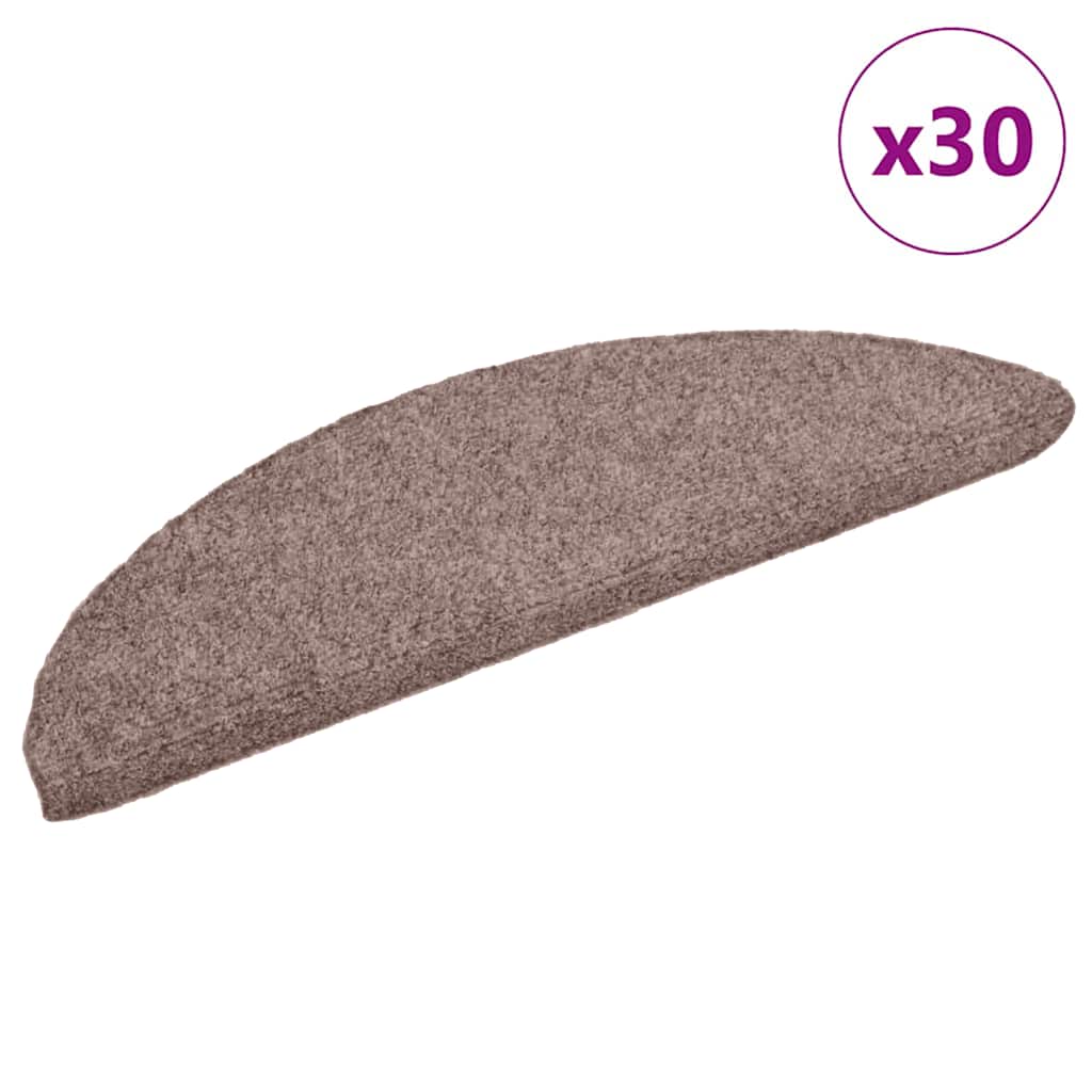vidaXL Stufenmatten Selbstklebend 30 Stk. 56x17x3 cm Hellbraun Halbrund