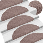 vidaXL Stufenmatten Selbstklebend 30 Stk. 56x17x3 cm Hellbraun Halbrund
