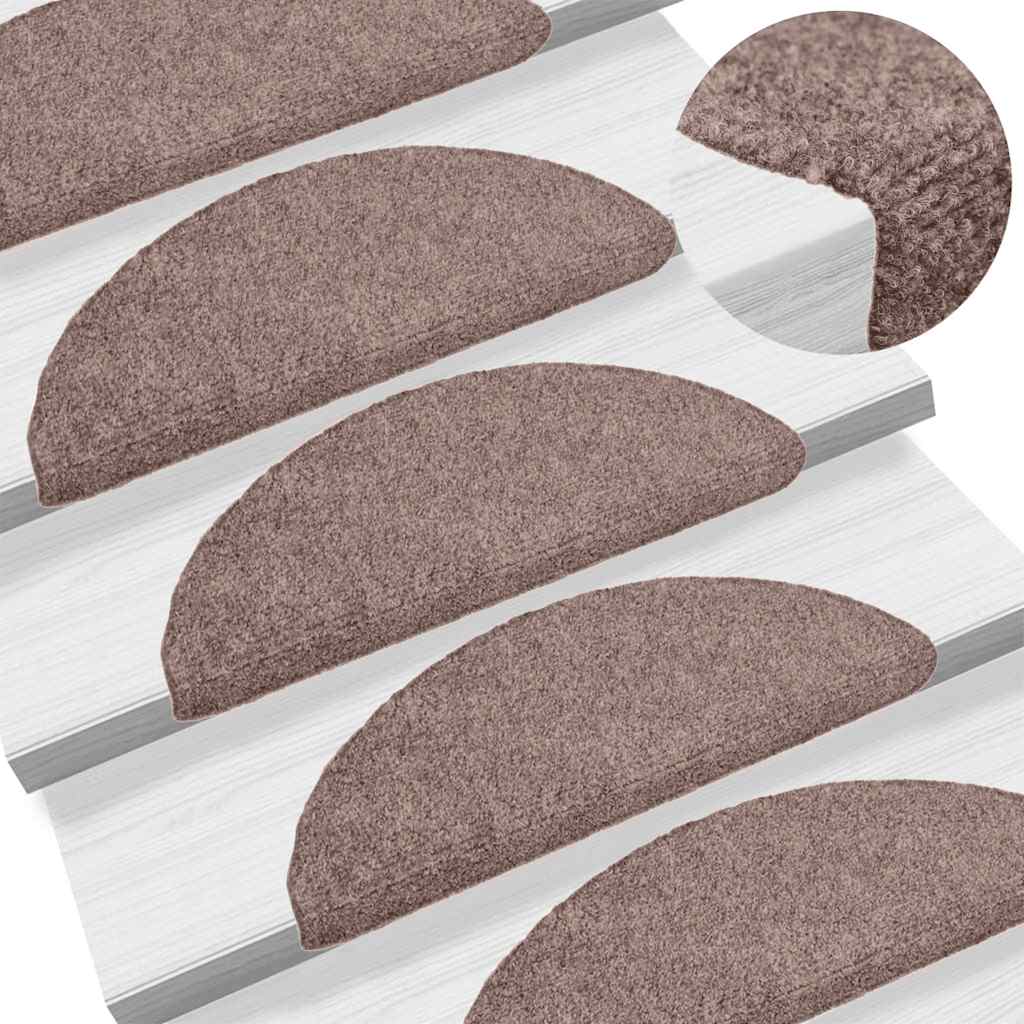 vidaXL Stufenmatten Selbstklebend 30 Stk. 56x17x3 cm Hellbraun Halbrund
