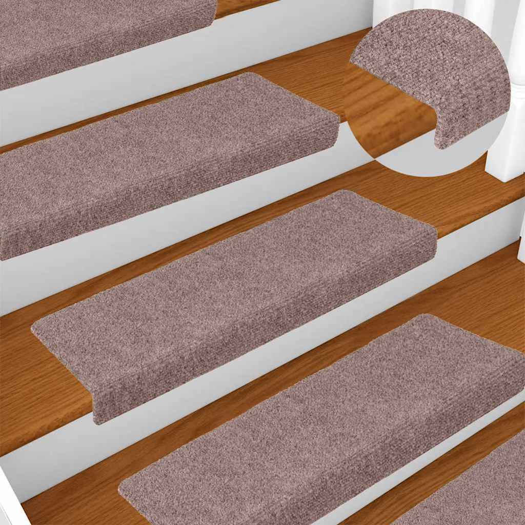 vidaXL Stufenmatten Selbstklebend 20 Stk. 65x21x4 cm Hellbraun Rechteckiger Rand