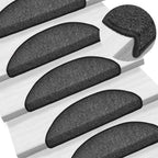 vidaXL Stufenmatten 30 Stk. 56x17x3 cm Anthrazit Halbrund