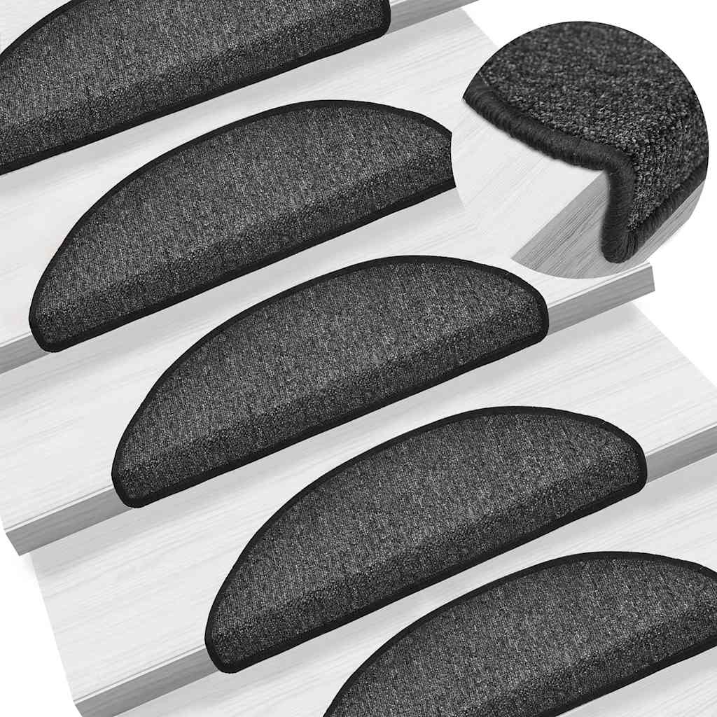 vidaXL Stufenmatten 30 Stk. 56x17x3 cm Anthrazit Halbrund