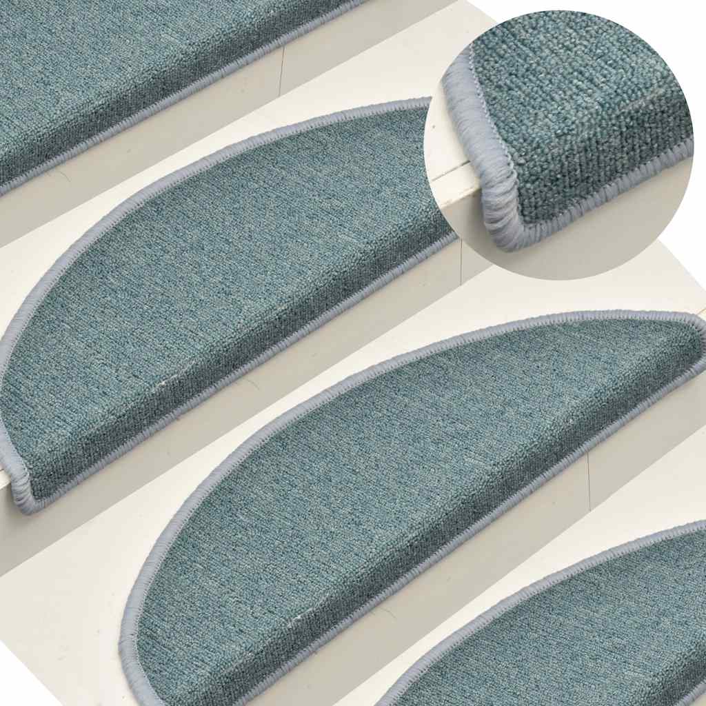 vidaXL Stufenmatten 30 Stk. 56x17x3 cm Seeblau Halbrund