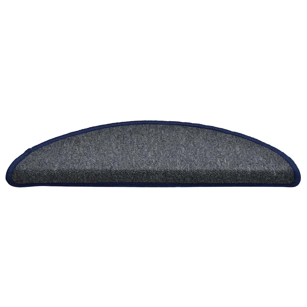 vidaXL Stufenmatten 30 Stk. 56x17x3 cm Dunkelgrau und Blau Halbrund