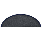 vidaXL Stufenmatten 30 Stk. 56x17x3 cm Dunkelgrau und Blau Halbrund