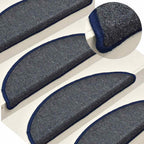 vidaXL Stufenmatten 30 Stk. 56x17x3 cm Dunkelgrau und Blau Halbrund