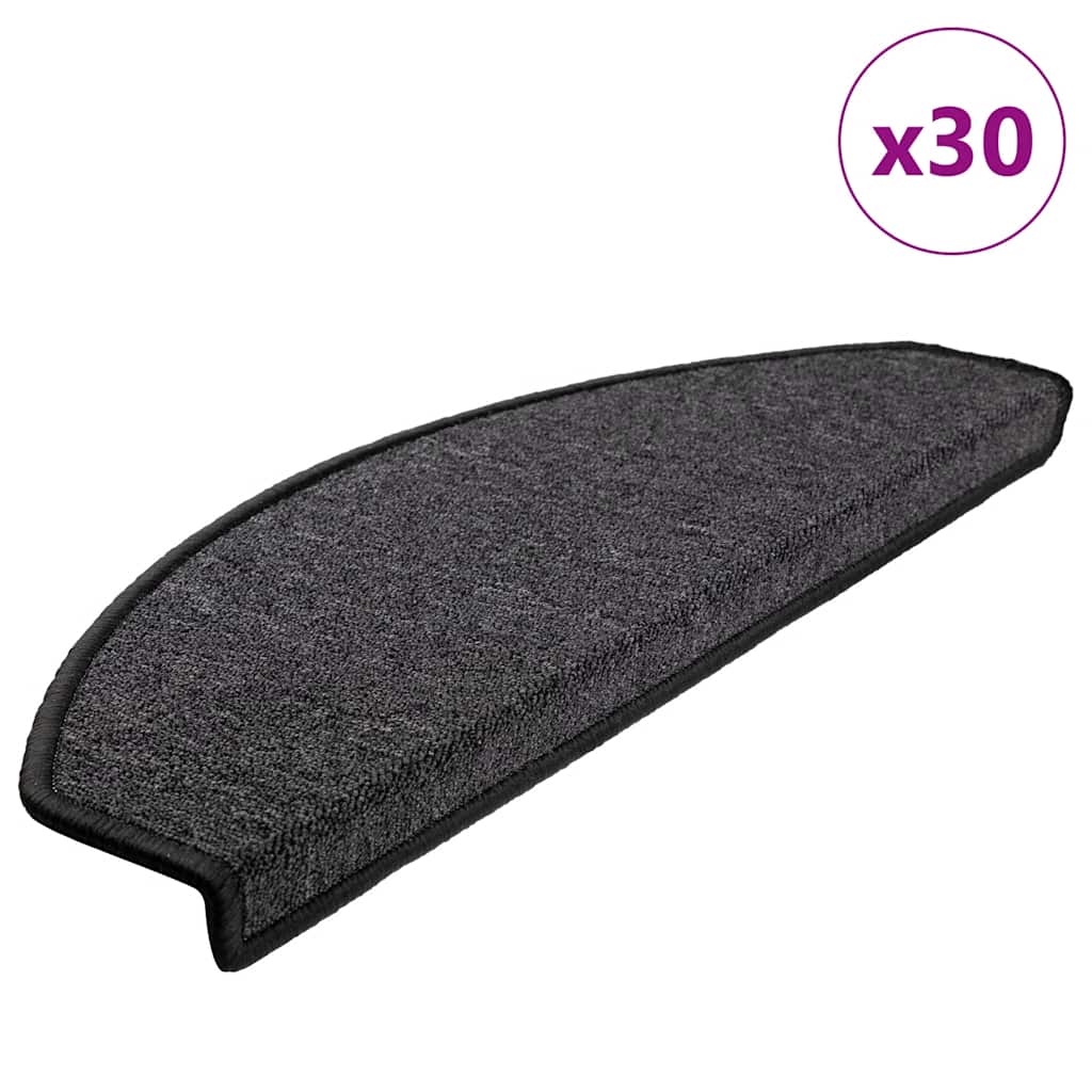 vidaXL Stufenmatten 30 Stk. 65x24x4 cm Anthrazit Halbrund Groß