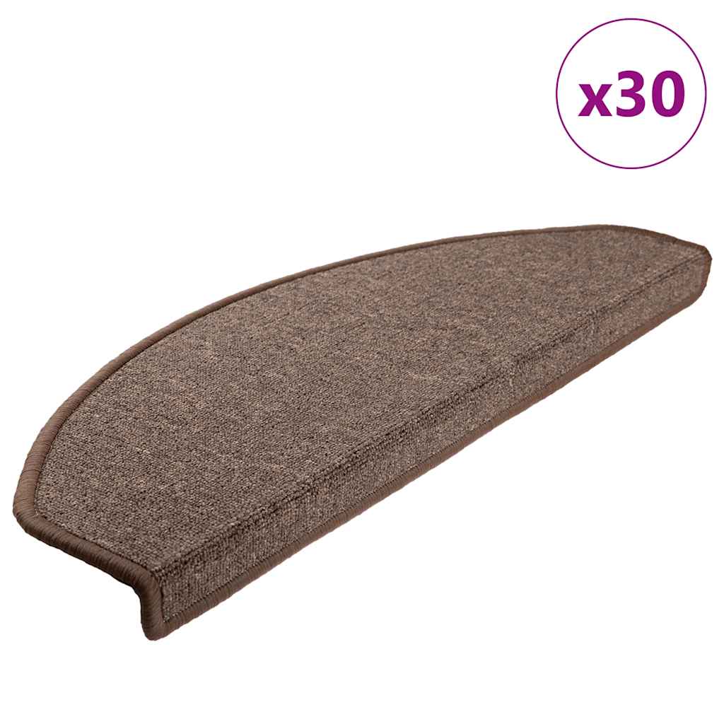 vidaXL Stufenmatten 30 Stk. 65x24x4 cm Kaffeebraun Halbrund Groß