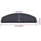 vidaXL Stufenmatten 30 Stk. 65 x 24 x 4 cm Dunkelgrau und Blau Halbrund Groß