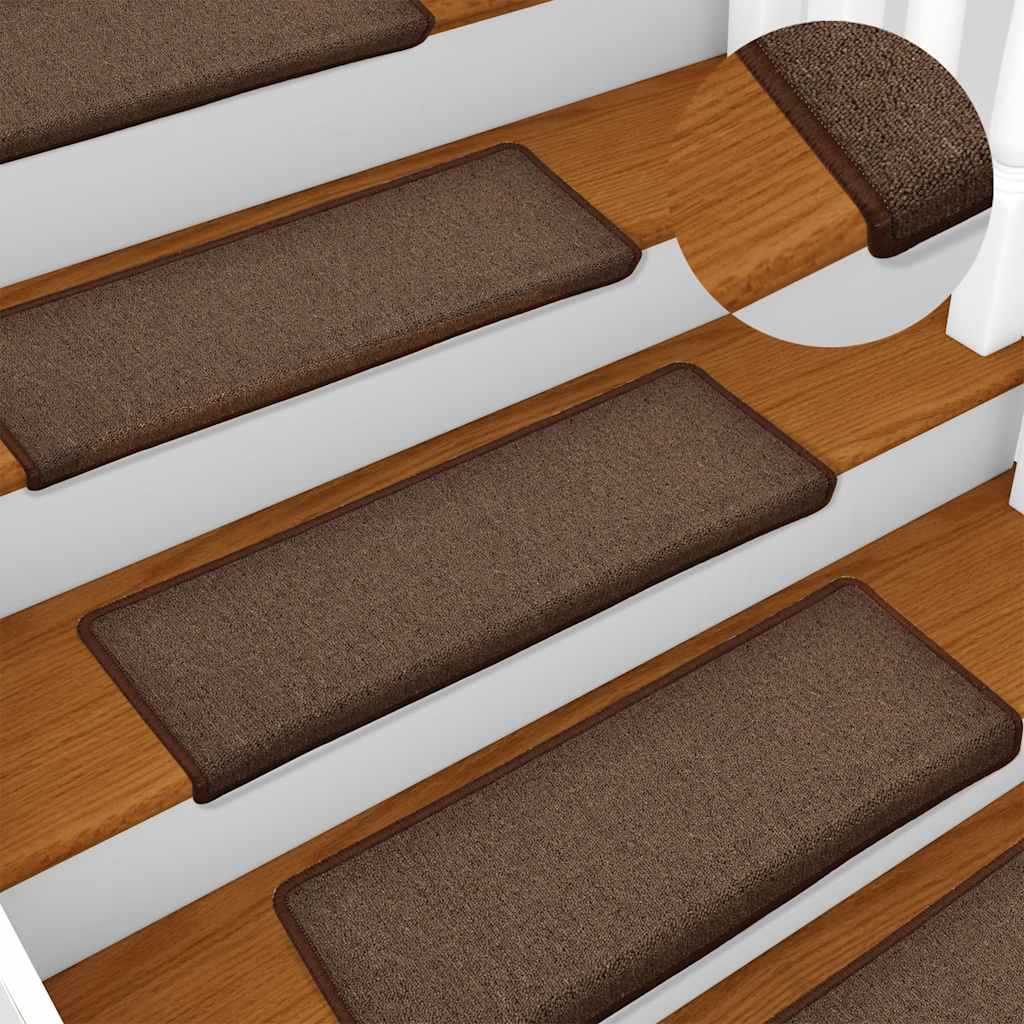 vidaXL Stufenmatten 30 Stk. 65x21x4 cm Kaffeebraun Rechteckiger Rand