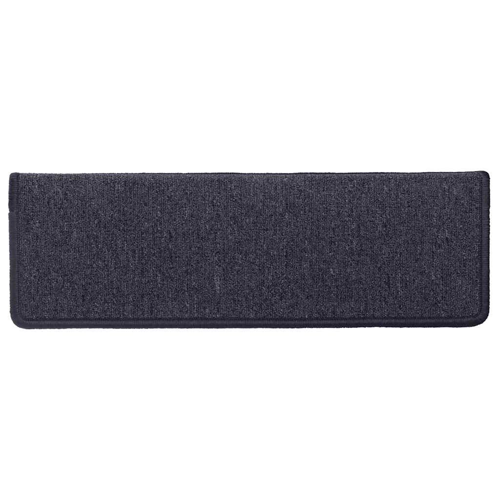 vidaXL Stufenmatten 30 Stk. 65 x 21 x 4 cm Dunkelgrau und Blau Rechteckiger Rand