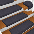 vidaXL Stufenmatten 30 Stk. 65 x 21 x 4 cm Dunkelgrau und Blau Rechteckiger Rand