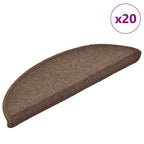 vidaXL Stufenmatten 20 Stk. 56x17x3 cm Kaffeebraun Halbrund
