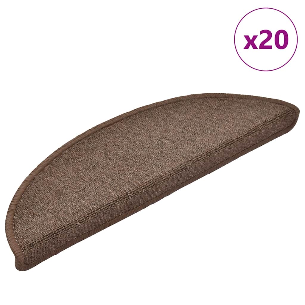vidaXL Stufenmatten 20 Stk. 56x17x3 cm Kaffeebraun Halbrund