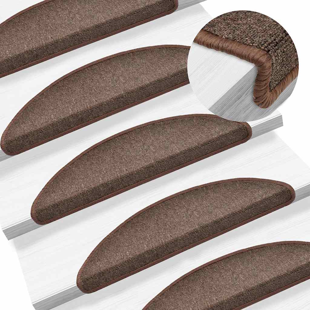 vidaXL Stufenmatten 20 Stk. 56x17x3 cm Kaffeebraun Halbrund