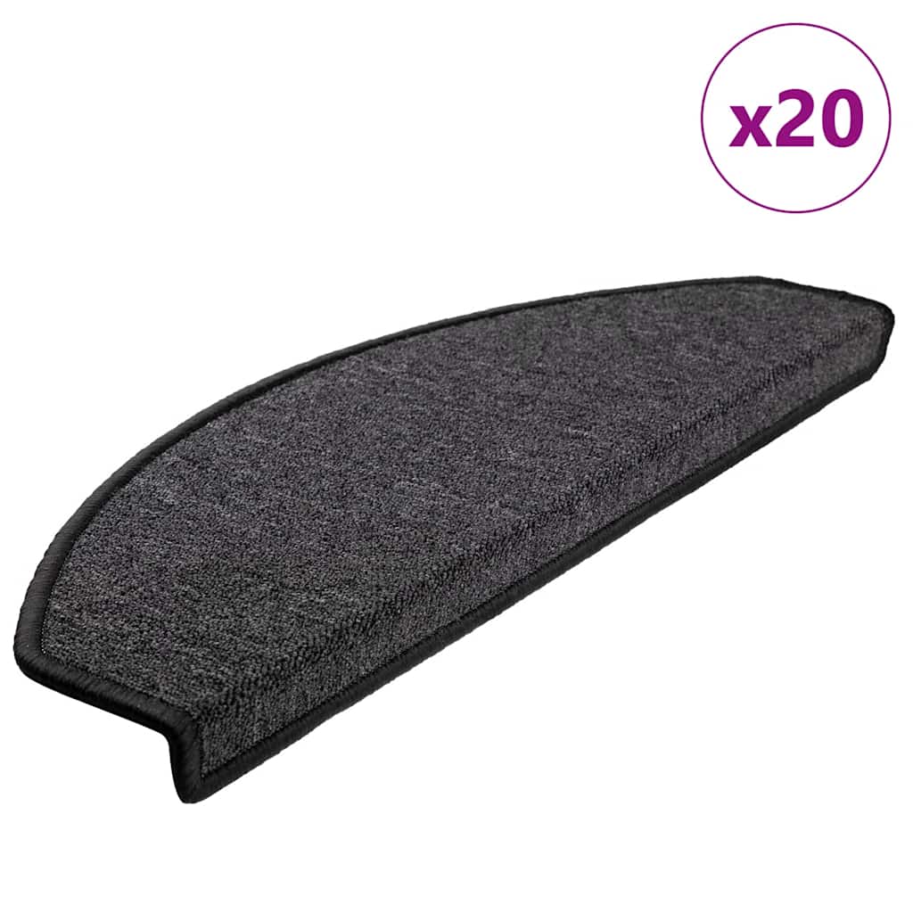 vidaXL Stufenmatten 20 Stk. 65x24x4 cm Anthrazit Halbrund Groß