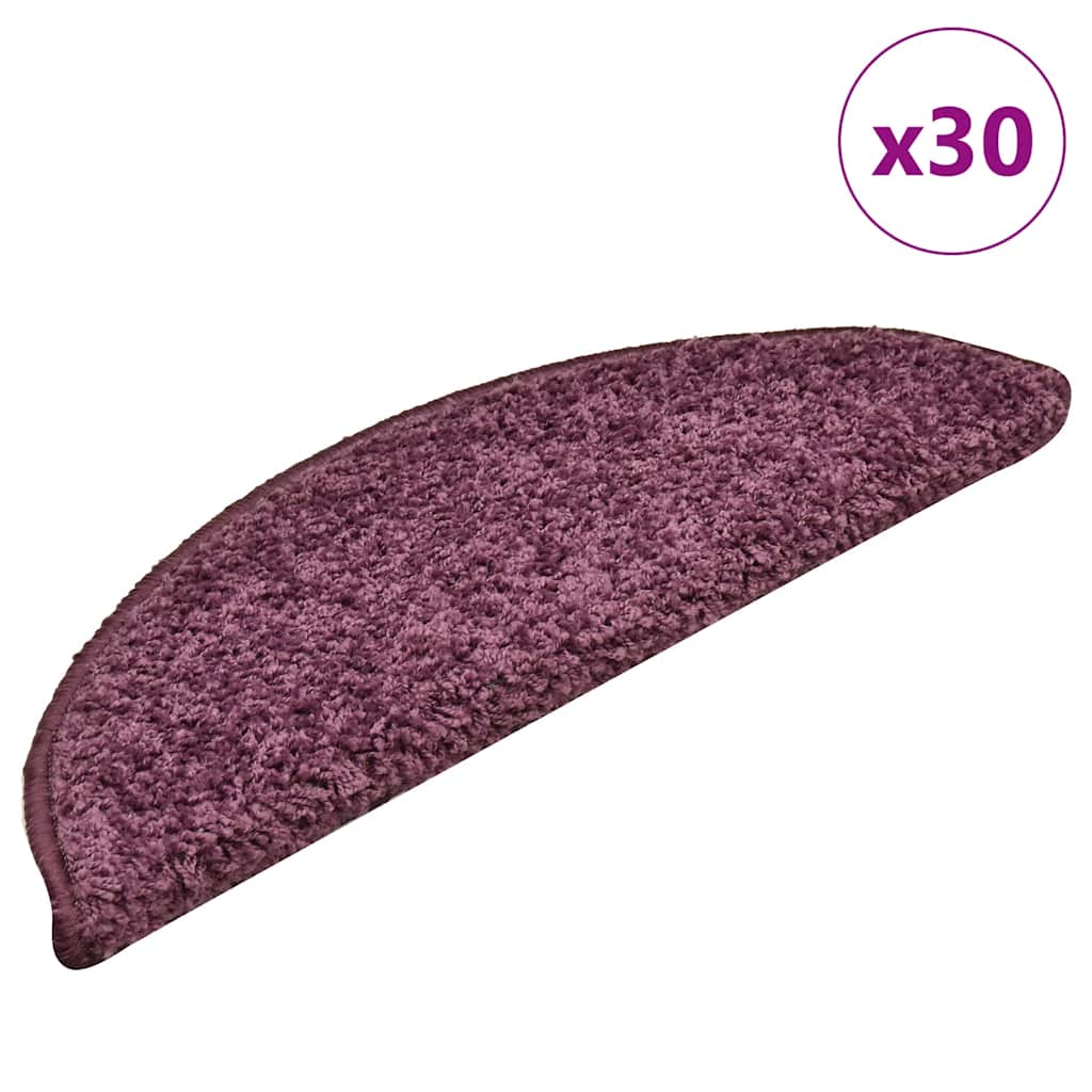 vidaXL Stufenmatten 30 Stk. 56x17x3 cm Dunkelviolett Halbrund
