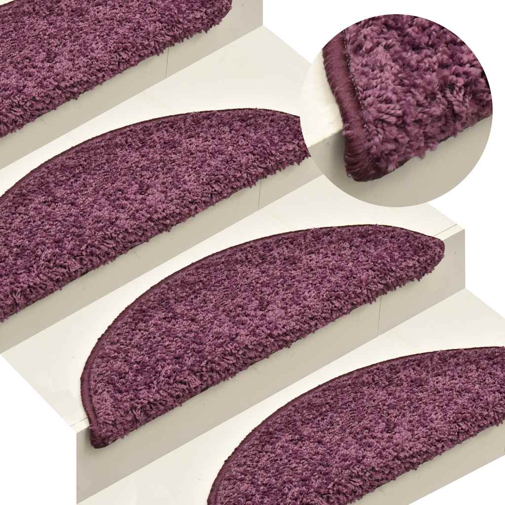 vidaXL Stufenmatten 30 Stk. 56x17x3 cm Dunkelviolett Halbrund