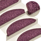 vidaXL Stufenmatten 30 Stk. 56x17x3 cm Dunkelviolett Halbrund