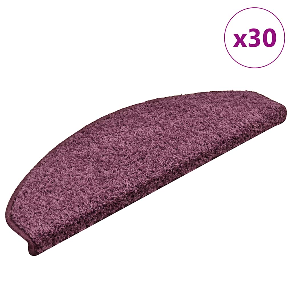vidaXL Stufenmatten 30 Stk. 65x21x4 cm Dunkelviolett Halbrund Groß