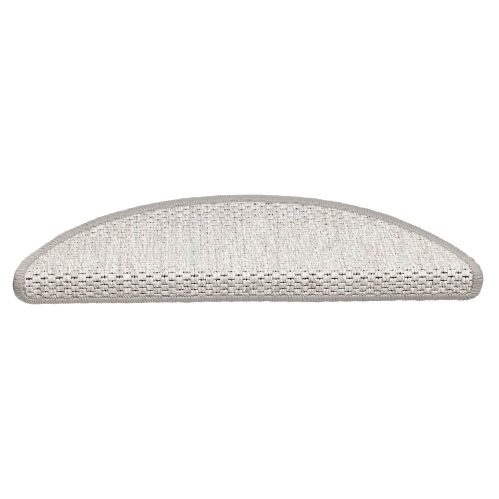 vidaXL Stufenmatten Selbstklebend Sisal-Optik 30Stk. 56x17x3cm Platina