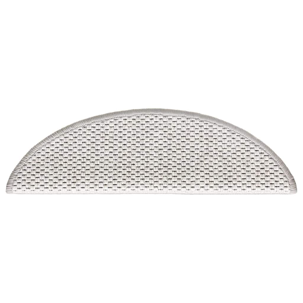 vidaXL Stufenmatten Selbstklebend Sisal-Optik 30Stk. 56x17x3cm Platina