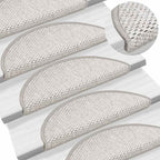 vidaXL Stufenmatten Selbstklebend Sisal-Optik 30Stk. 56x17x3cm Platina