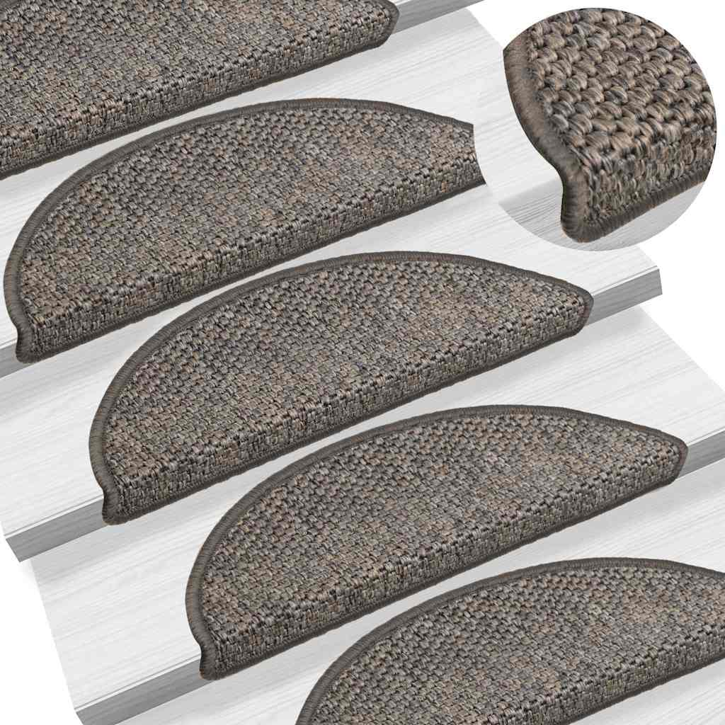 vidaXL Stufenmatten Selbstklebend Sisal-Optik 30 Stk. 56x17x3 cm Grau-Beige