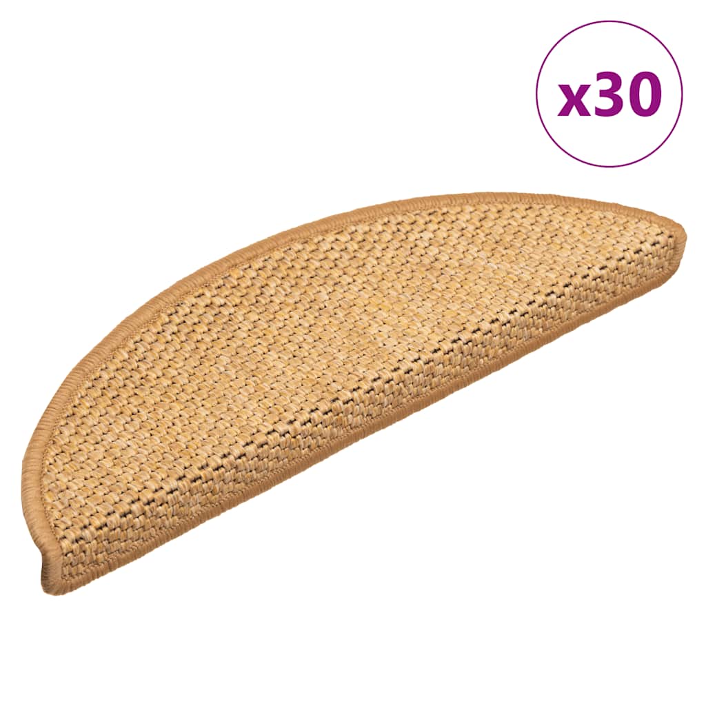 vidaXL Stufenmatten Selbstklebend Sisal-Optik 30 Stk. 56x17x3 cm Sisal