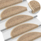 vidaXL Stufenmatten Selbstklebend Sisal-Optik 30Stk. 56x17x3cm Sand