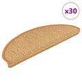 vidaXL Stufenmatten Selbstklebend Sisal-Optik 30Stk. 65x21x4cm Sisal