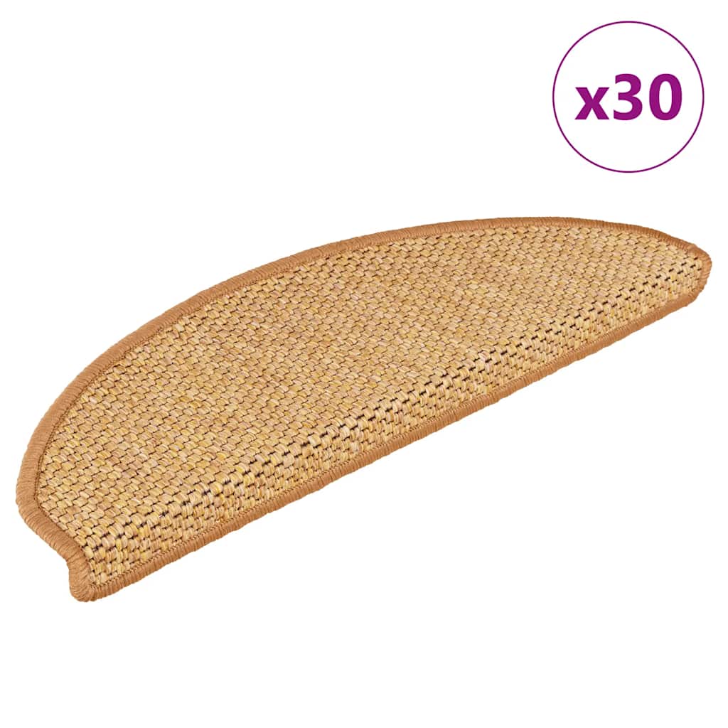 vidaXL Stufenmatten Selbstklebend Sisal-Optik 30Stk. 65x21x4cm Sisal